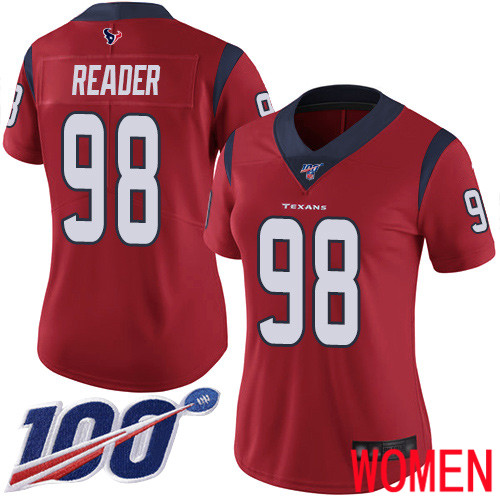 Houston Texans Limited Red Women D J  Reader Alternate Jersey NFL Football #98 100th Season Vapor Untouchable->youth nfl jersey->Youth Jersey